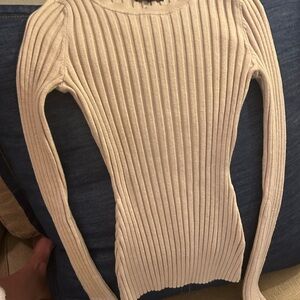 Quince Women's Cream Ribbed Long Sleeve Top